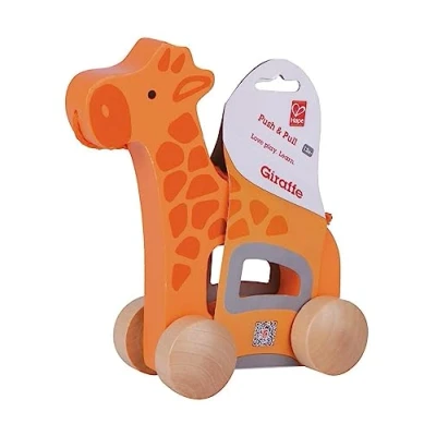 Afbeelding van Hape E0906 Giraffe Push and Pull Along Wooden Toy For 12 Months +