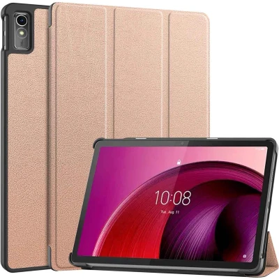 Afbeelding van Lenovo Tab M10 5G Hoes: iMoshion Trifold Bookcase Rosé Goud Kunstleder Tablet Hoezen