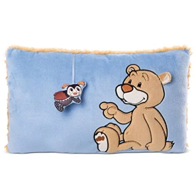 Afbeelding van NICI Kussen Beertje Mielo 43 x 25 cm Rechthoekig Knuffelkussen van zachte Pluche, Sierkussen met schattig Teddybeertje voor Kinderen en Volwassenen, 48787, mooie Cadeautip, beige
