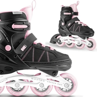 Afbeelding van Movino inline skates Cruzer One verstelbare rolschaatsen voor dames meisjes jongens kinderen en volwassenen met grote wielen 72 mm