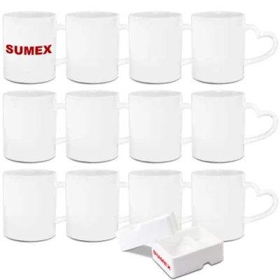 Afbeelding van SUMEX 11oz set van 12 sublimeren blanco mokken, sublimatie keramische witte mok met hart handvat voor thee melk koffie