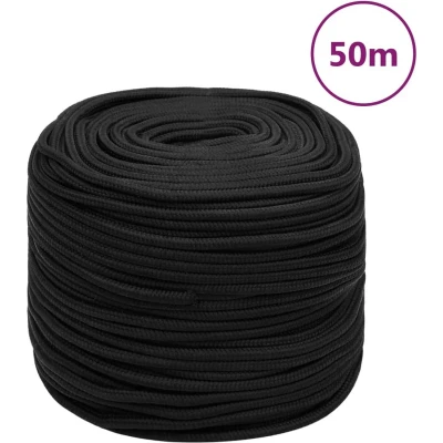 Afbeelding van vidaXL Boottouw 6 mm 50 m polypropeen zwart