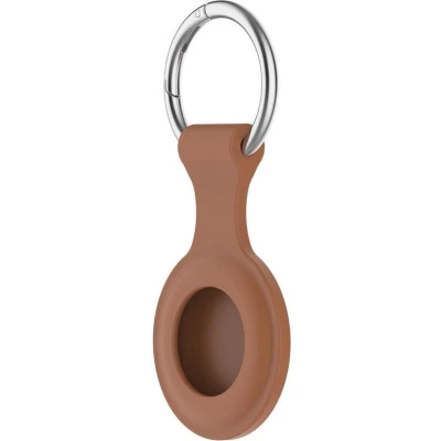 Afbeelding van Apple AirTag sleutelhanger Siliconen Hoesje hanger Bruin