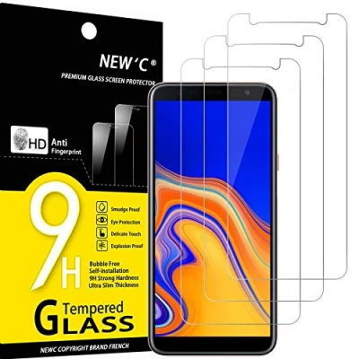 Afbeelding van NEW&#039;C 3 Stuks, Screen Protector voor Samsung Galaxy J4 Plus, Gehard Glass Schermbeschermer Film 0.33 mm ultra transparant, resistent