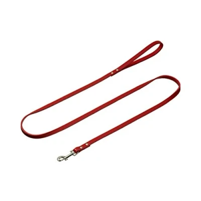 Afbeelding van KARLIE Rondo Hondenriem / Hondenlijn Echt Leder Geklonken Rood Breedte: 12 mm Lengte: 100 cm