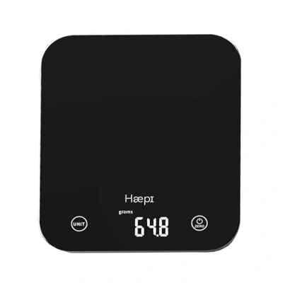 Afbeelding van Haepi Elektronische keukenweegschaal van glas met hoge precisie 5000g/1g, tare functie, vloeistoffunctie, modern ontwerp, achtergrondverlicht scherm, batterijen inbegrepen, 15 jaar garantie