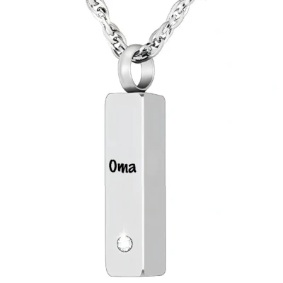 Afbeelding van Luxe Ashanger Met Ketting En Gravering Oma Assieraad Zilver As Gedenksieraad Urn Incl. vuller