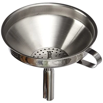 Afbeelding van Dr. Oetker trechter met zeef, jampoettrechter van roestvrij staal, vultrechter uitneembare inmaaktrechter smalle opening (afmetingen: 12 x 11,5 1,5 cm), hoeveelheid: 1 stuk