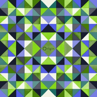 Afbeelding van Origin Wallcoverings behang kubisme groen 346914 53 cm x 10,05 m