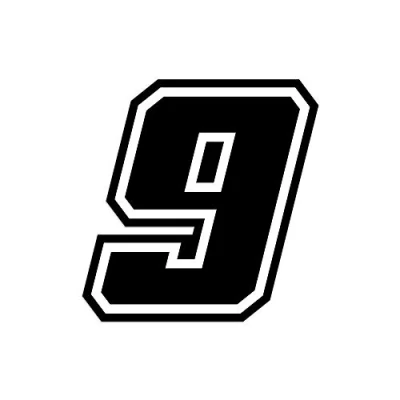 Afbeelding van 4R Quattroerre.it 13379 Racing Nummer 9 Moto GP, Zwart, 10 x cm