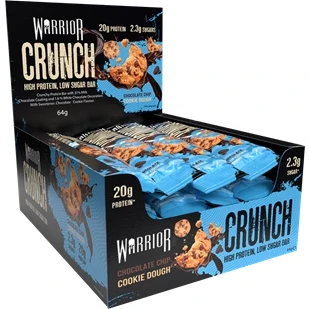 Afbeelding van Warrior Crunch Bar Chocolate Chip Cookie Dough (12 x 64 gr)