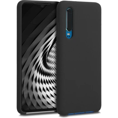 Afbeelding van kwmobile telefoonhoesje geschikt voor Huawei P30 Hoesje met siliconen coating Smartphone case in zwart