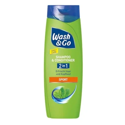 Afbeelding van Wash &amp; Go 2 in 1 Shampoo Conditioner Sport x 400 ml, dagelijkse haarverzorging verfrist haar hoofdhuid