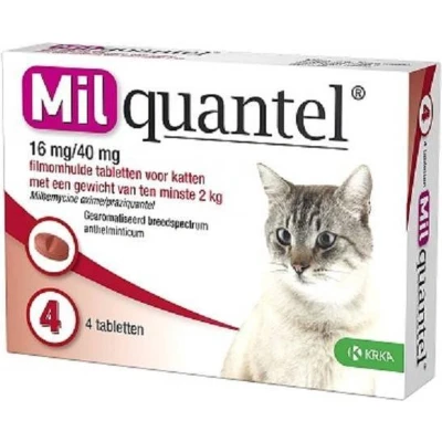 Afbeelding van Milquantel wormtablet kat vanaf 2 kg 4 stuks