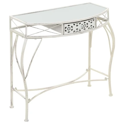Afbeelding van Bijzettafel Franse stijl 82x39x76 cm metaal wit