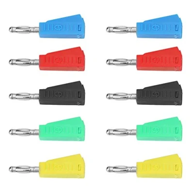 Afbeelding van 10 stuks P3002 4 mm vernikkelde luidsprekerbanaanstekkers, stapelbare stekkers testsonde bindende post