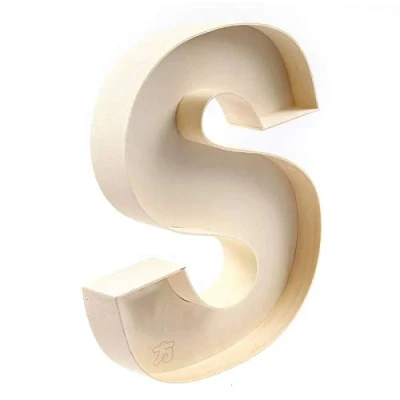 Afbeelding van 22cm Houten Vulbare Letter S, Gepersonaliseerde Letters A Z, Volledig Alfabet (Nummer)