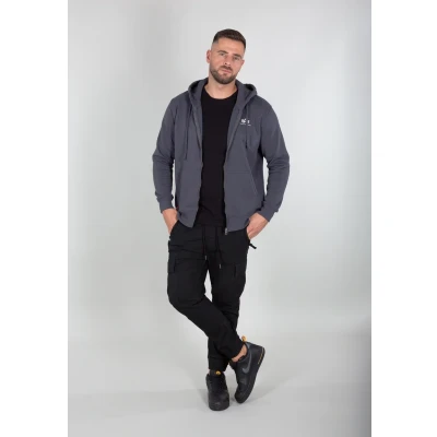 Afbeelding van Alpha Industries Basic Small LOGO Sweater met rits Grey black, Heren, Maat: XXL, black