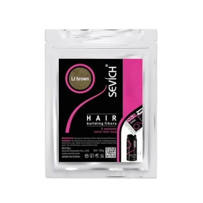 Afbeelding van SEVICH Haarvezels voor dunner wordend haar, haaropbouwende vezels direct dikker en vollere look, haarpoeder mannen vrouwen, 100 g lichtbruin