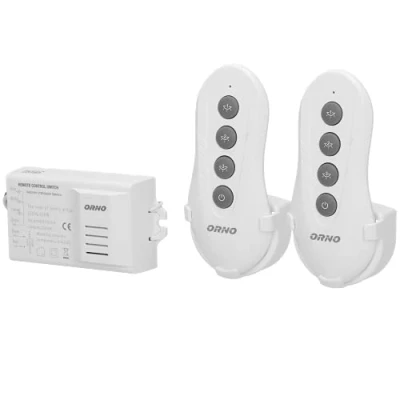 Afbeelding van ORNO GB 448 Draadloze Schakelaar 230v met Afstandsbediening Bereik in de Open Ruimte: 30m max. Belasting: 1000W IP20 (met Twee Afstandsbedieningen)
