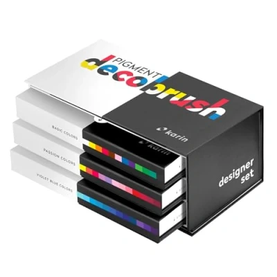 Afbeelding van Karin Pigment DecoBrush Acrylmarkers set van 36 Designer Colors
