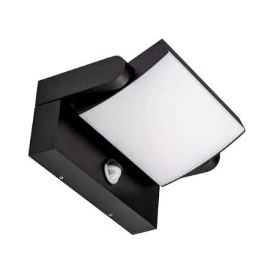 Afbeelding van V TAC VT 11020S B Draaibare LED wandlamp met Sensor IP65 Zwart 17W 2520 Lumen 3000K