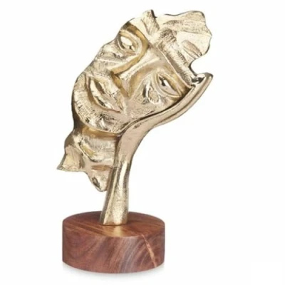 Afbeelding van Decoratieve figuren Gezicht Gouden Hout Metaal 16,5 x 26,5 11 cm
