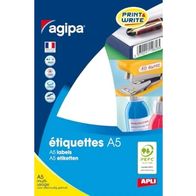 Afbeelding van agipa universele etiketten, 105 x 148,5 mm, met afpelhulp
