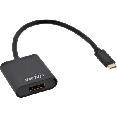Afbeelding van InLine USB Beeldschermconverter (DP, 20 cm), Data + Video Adapter, Zwart