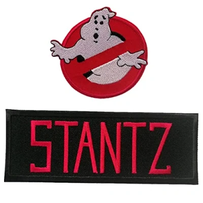 Afbeelding van Lapjes Appliqués Ghostbuster Set 2 stukken Stantz overdrukplaatjes opzetstukken Applicaties opnaaien opstrijken Lap Patches