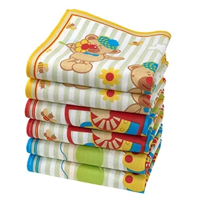 Afbeelding van merrysquare Zakdoeken voor kinderen 100% katoen 10.5&quot; Vierkant 6 stuks TEDDY Model