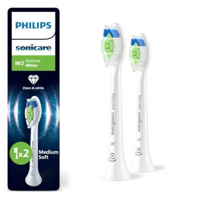 Afbeelding van Philips Sonicare W2 Optimal White, originele opzetborstels ter vervanging, wit, set van 2, HX6062/87