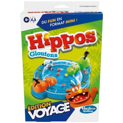 Afbeelding van Hippo Hap reisspel, eenvoudig mee te nemen, spel voor 2 spelers, reisspel kinderen, met happende hippo&#039;s Franse versie