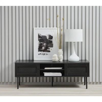 Afbeelding van Nordic Home Meya tv meubel zwart Hout