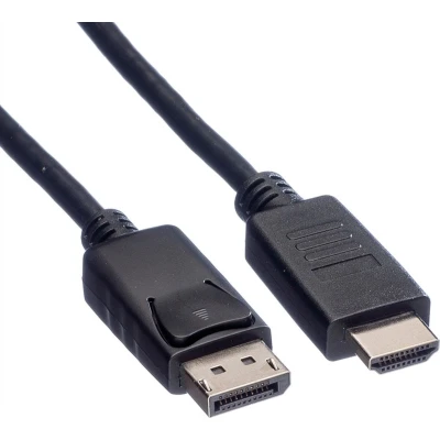 Afbeelding van DisplayPort naar HDMI kabel DP 1.2 / 1.4 (4K 30Hz) zwart 5 meter