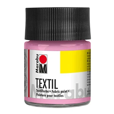 Afbeelding van Marabu 17160005236 Textielverf voor lichte stoffen, lichtroze, 50 ml, inkt op waterbasis, wasbaar tot 60 C, fixatie door strijken of oven