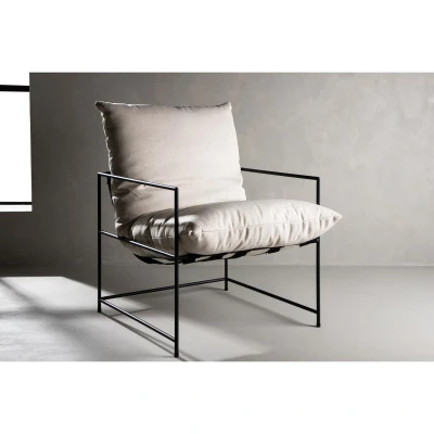 Afbeelding van Svea Mera fauteuil linnen beige Stof