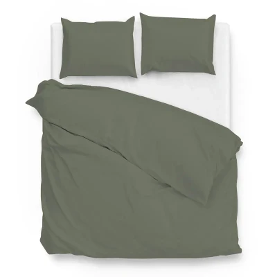 Afbeelding van Dekbedovertrek Zo! Home Satinado Army Green Satijn 200 x / 220 cm 2 Persoons