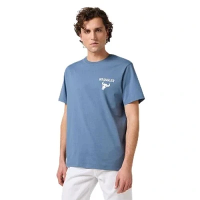 Afbeelding van Wrangler Graphic Tshirt print, Heren, Maat: XXL, Dusty blue