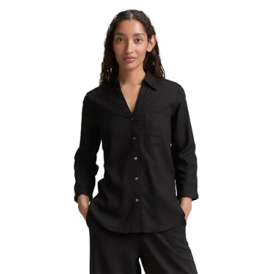 Afbeelding van TOM Tailor EASY Shape Overhemdblouse, Dames, Maat: 46, Deep black