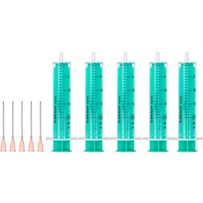 Afbeelding van MedixX Spuitset spuiten set hobbyspuit met stompe naald verschillende maten voor hobby en thuiswerk, afzonderlijk steriel verpakt (5x 20ml &amp; 5x canule)