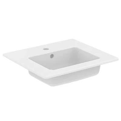 Afbeelding van Ideal Standard Tiempo wastafel met kraangat en overloop 510 x 450