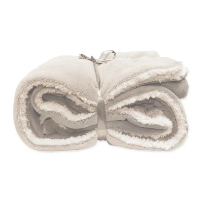Afbeelding van Unique Living Lars fleece plaid 150x200 cm Zand,Grijs