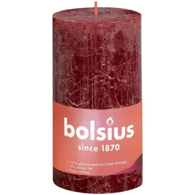 Afbeelding van Bolsius Rustiek stompkaars shine 130/68 velvet red 1 stuks