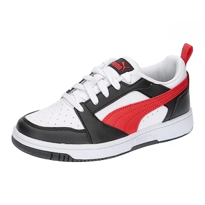 Afbeelding van Rebound V6 Lo sneakers, Zwart/Rood/Wit, Maat 34 PUMA