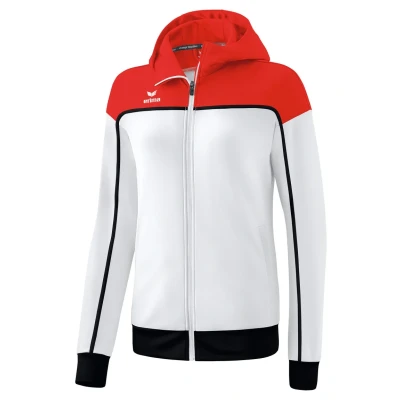 Afbeelding van erima CHANGE by trainingsjack met capuchon dames wit/rood/zwart