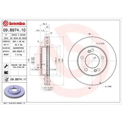 Afbeelding van Brembo Remschijf 09.B974.11