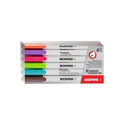 Afbeelding van Kores Whiteboard &amp; Flipover markers XW1, ronde punt 1 mm 6 stuks