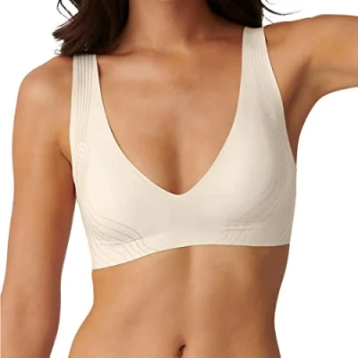 Afbeelding van Sloggi dames ZERO Feel naadloze voorgevormde bralette met uitneembare vulling in de kleur Gebroken wit, maat: XS