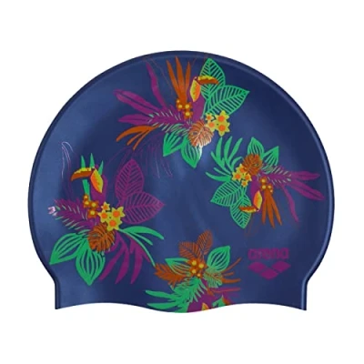 Afbeelding van arena Print 2 Siliconen Unisex Zwemmen Cap voor Volwassenen, Training &amp; Racing, 100% Geen Vouw Toekans